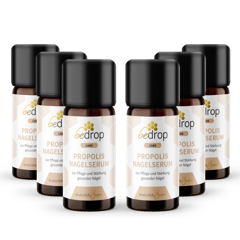 Vorteilsset: 6x Propolis Nagelserum - Nagelpflege mit hochdosiertem Propolis & 4 ätherischen Ölen - 10ml