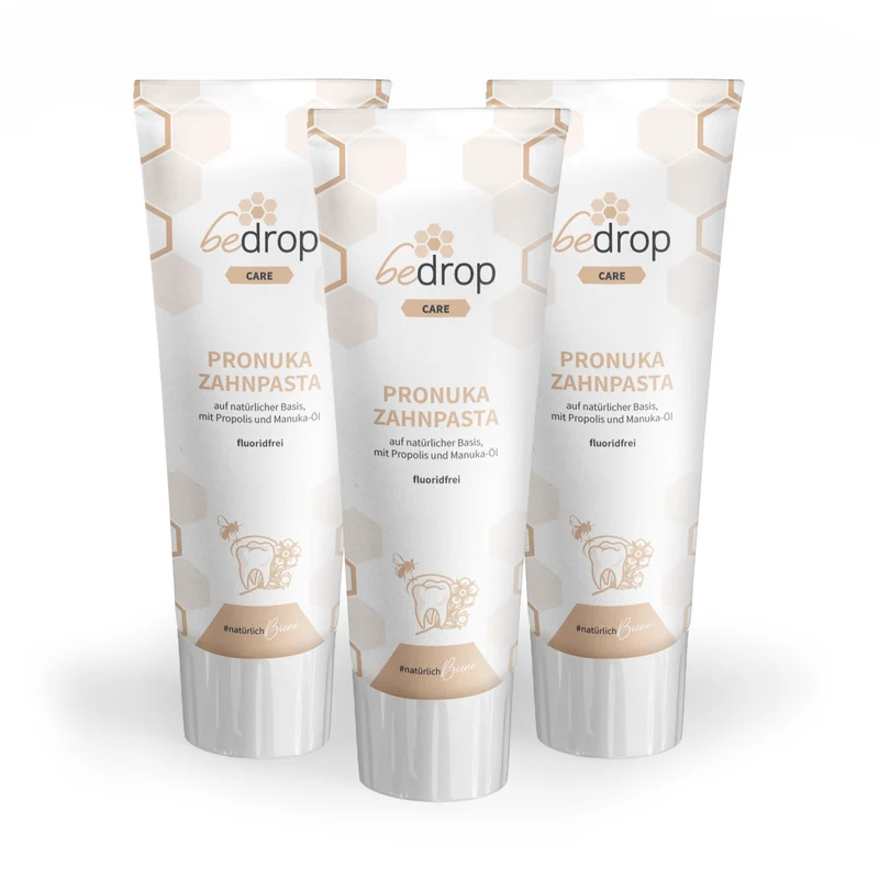 Vorteilsset: 3x Pronuka Zahnpasta / Zahncreme mit Propolis & Manuka-Öl, fluoridfrei & natürlich - 75ml
