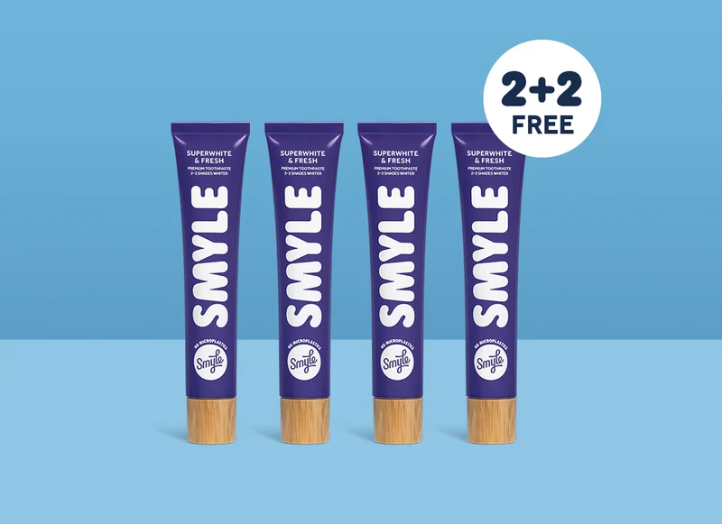 Der perfekte Smyle-Deal: kaufe 2 und erhalte gratis 2x Zahnpasta