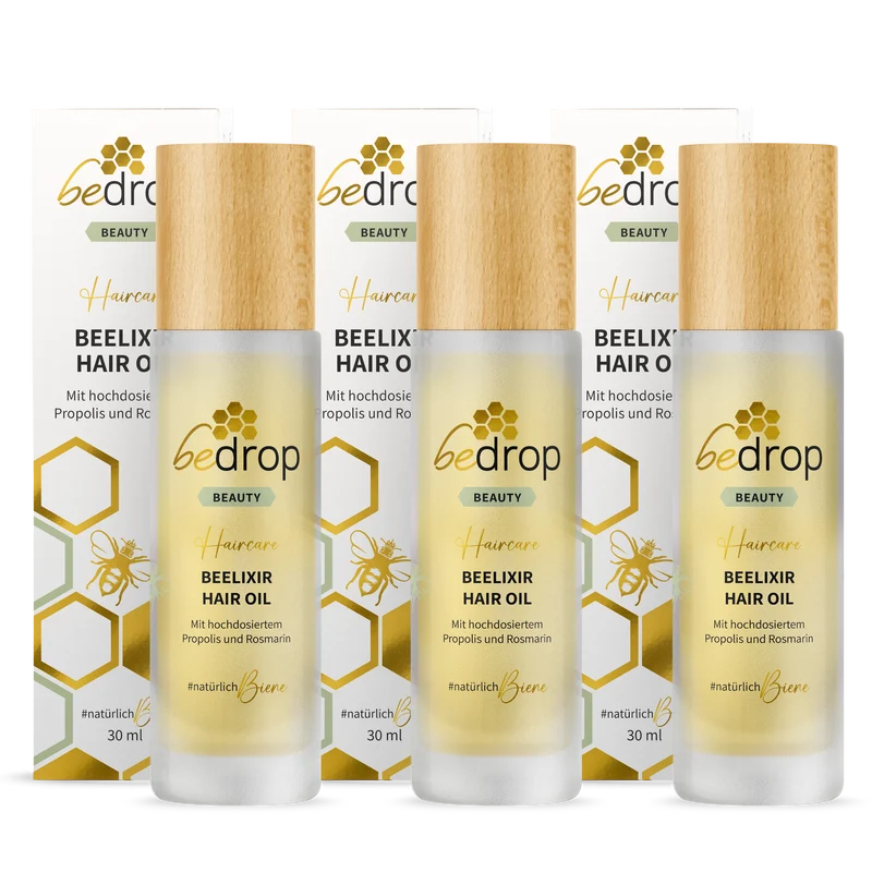 Vorteilsset: 3x BEELIXIR HAIR OIL / Haaröl mit Manuka Honig, Propolis und Rosmarinextrakt - 30ml