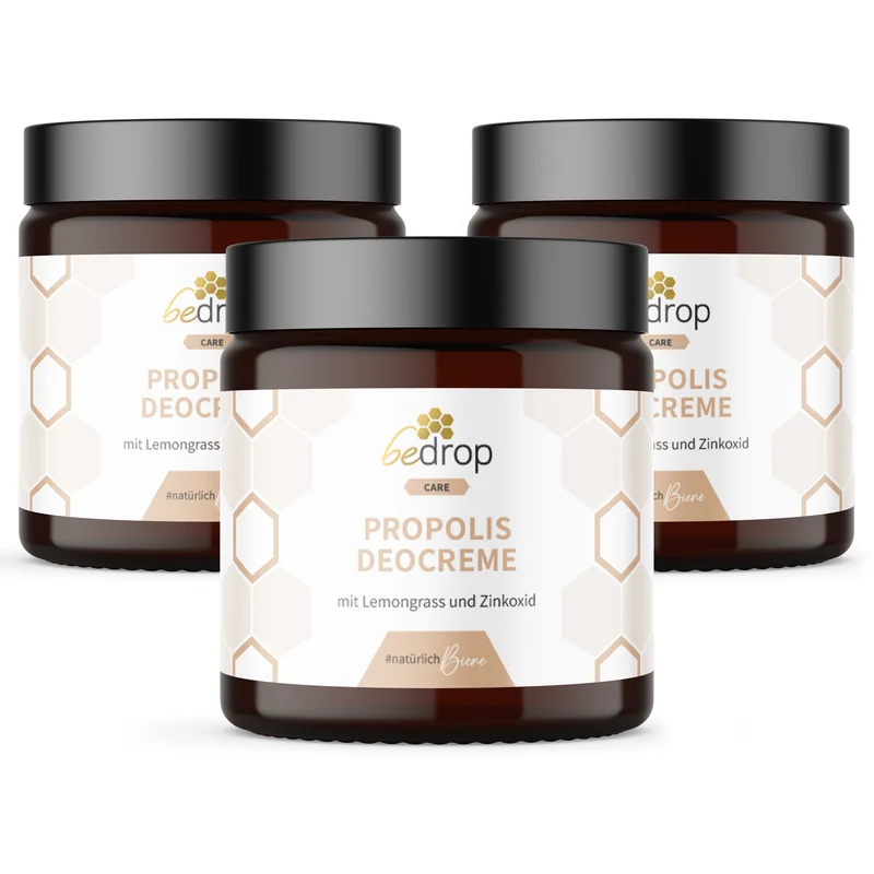 Vorteilsset: 3x Propolis Deocreme / Festes Deo mit Lemongrass - 30ml im 3er Set