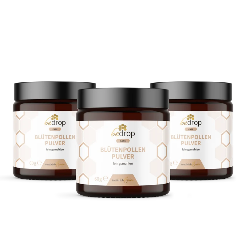 Vorteilsset: 3x Blütenpollenpulver / Bienenpollen - 60g (Blütenpollen gemahlen) im 3er Set