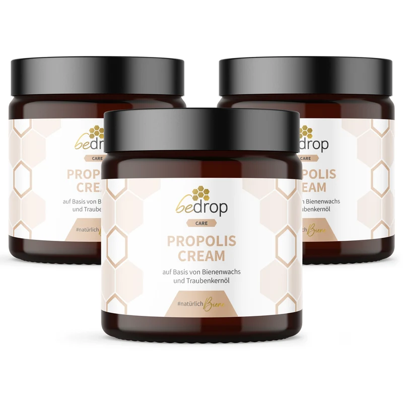 Vorteilsset: 3x Propolis Cream - hochdosierte Propolis Creme mit Bienenwachs & Traubenkernöl im 3er Set