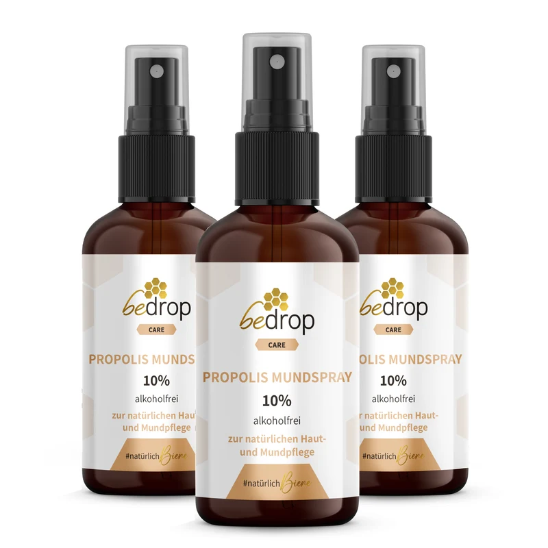 Vorteilsset: 3x Propolis Tinktur Mundspray (alkoholfrei & wasserlöslich) - 30ml im 3er Set