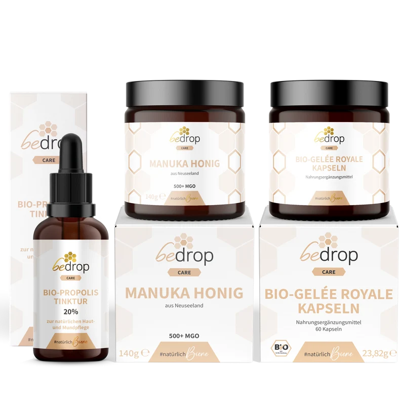 Bleib Stark-Set | Propolis Tinktur, Gelée Royale Kapseln & Manuka Honig