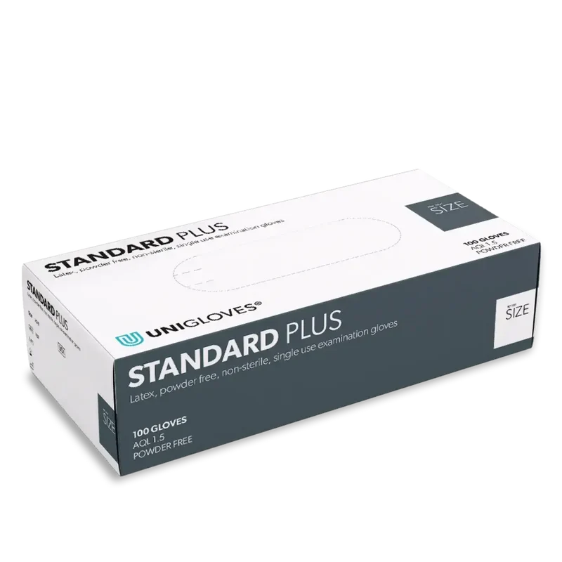 Unigloves STANDARD PLUS weiße Latexhandschuhe 100 Stück