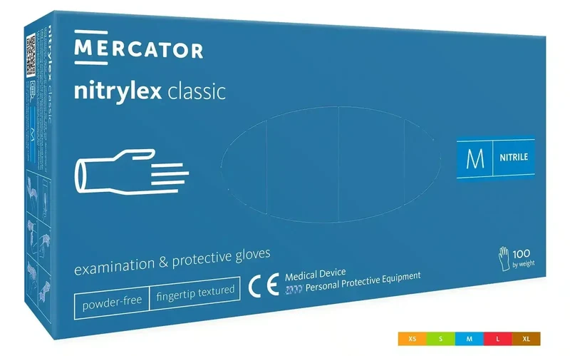 Mercator Nitrylex Classic Blue blaue Nitrilhandschuhe 100 Stück Einweghandschuhe