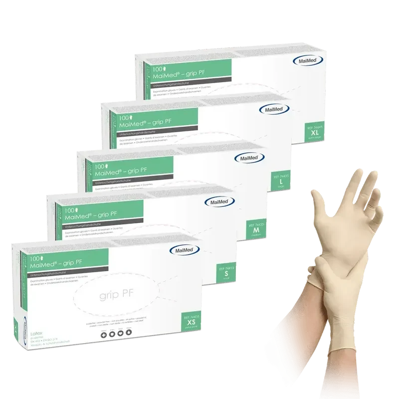 MaiMed Grip PF Latexhandschuhe beige 100 Stück