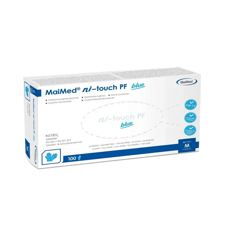 MaiMed ni-touch PF Nitrilhandschuhe Blau 100 Stück
