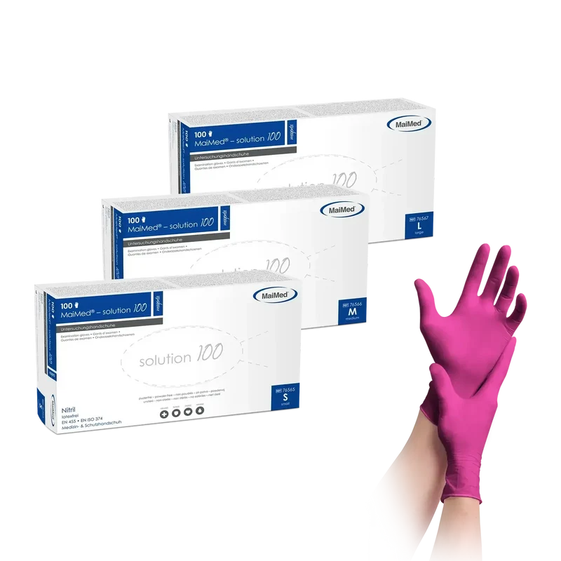 Nitrilhandschuhe Magenta | MaiMed Solution 100 Handschuhe