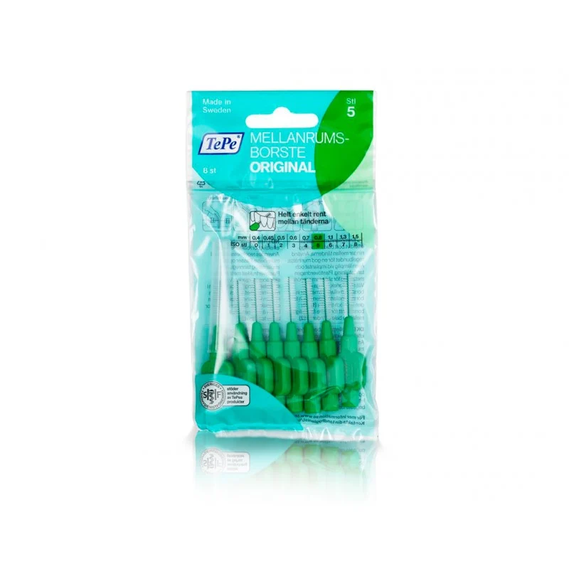TePe Original Interdental Brush 0.8mm Green (x6 units)
