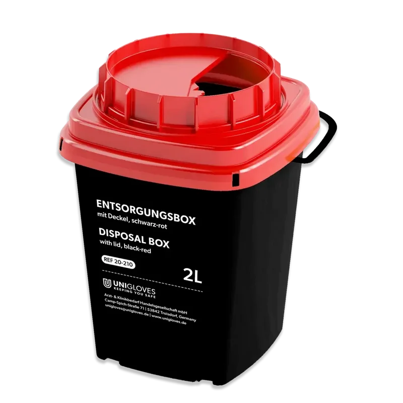 Entsorgungsbox 2 Liter | schwarz/rot