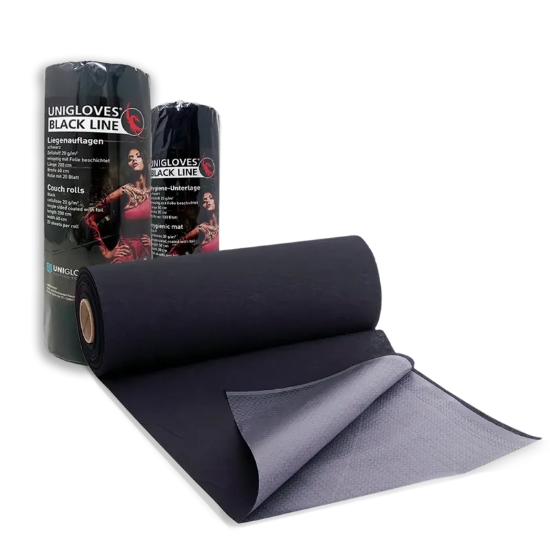 Hygiene Abdeckung schwarz | 12 Rollen mit 100 Blatt | 50x30cm