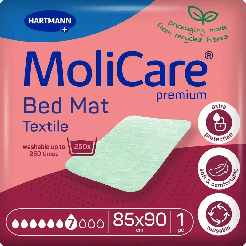 MoliCare® Premium Bed Mat Textile 7 Tropfen | Waschbare Bettschutzeinlage