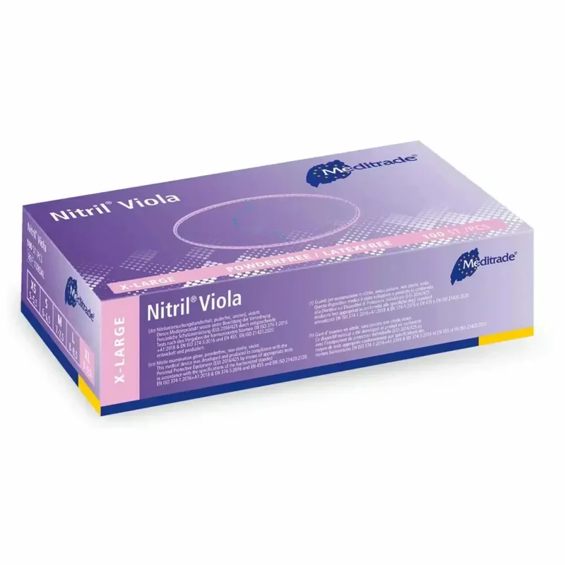 Meditrade Nitril Viola violette Nitrilhandschuhe 100 Stück pro Box