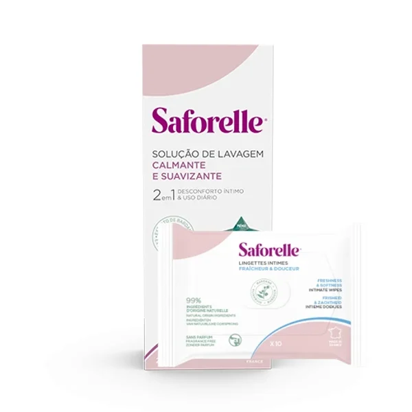 Saforelle Washing Solution - 250ml + Intimate Wipes (2x10)