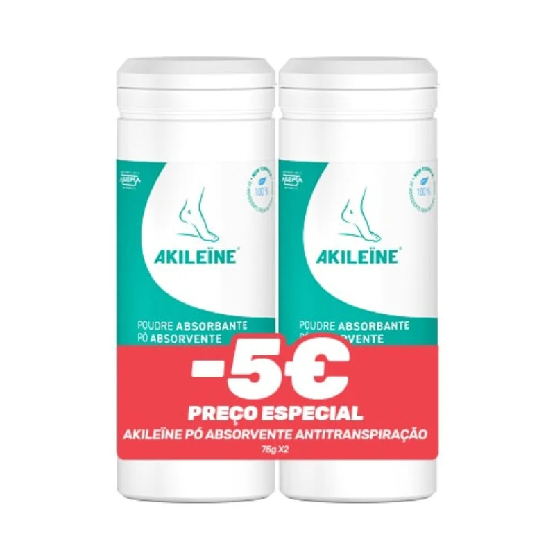 Akileine Absorbent Powder for Sweat - 75g (Double Pack)