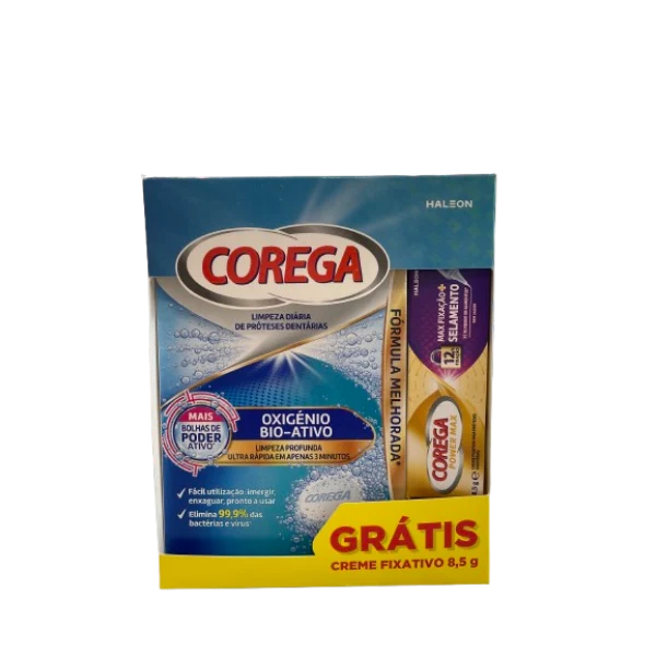 Corega Bio Active tablets (30 units) + Free gift: Maximum hold cream (8.5g)
