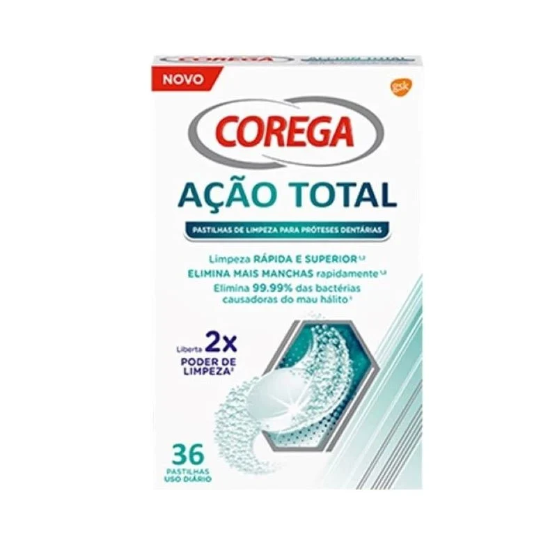 Corega Total Action Max Cleaning (x36 Effervescent Tablets)