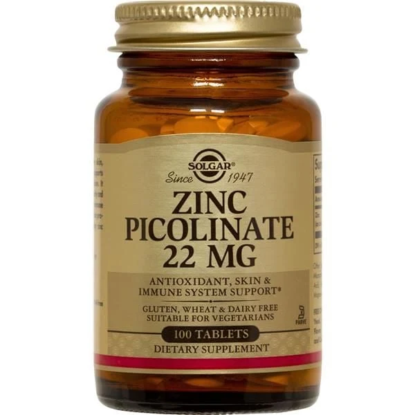 Solgar Zinc picolinate - 22mg (x100 tablets)
