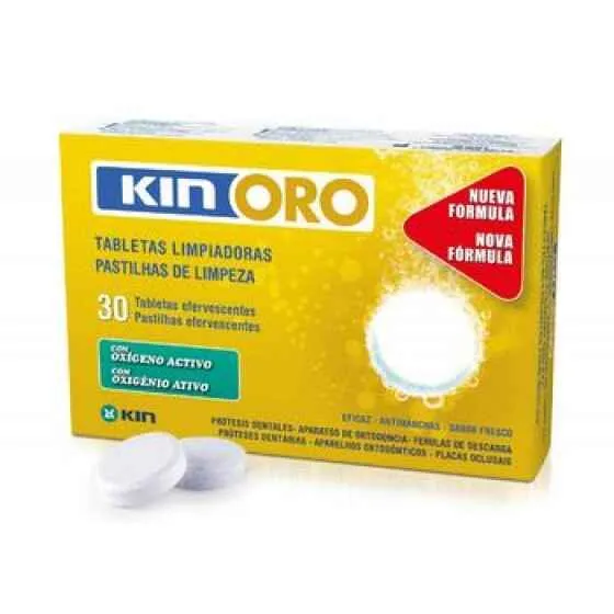 Kin Oro Effervescent Tablets for Denture Cleaning (x30 units)