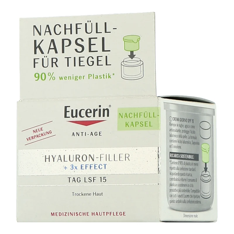 Eucerin Hyaluron-Filler + 3x Effect Tag LSF 15 Trockene Haut Nachfüll-Kapsel