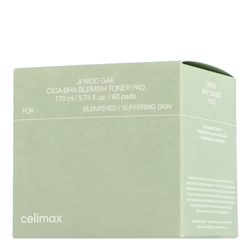 Celimax Ji.Woo.Gae Gae Cica BHA Blemish Toner Pad