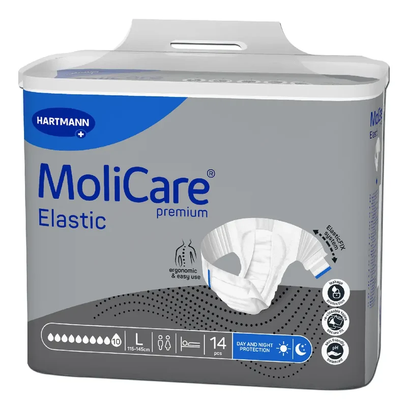 Molicare Elastic Diaper - 10 Drops - Size L (x14 units)
