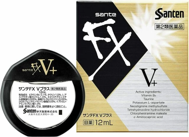 Santen FX V Plus Medicated Cool Eye Drops 12ml - Refreshing Eye Drops