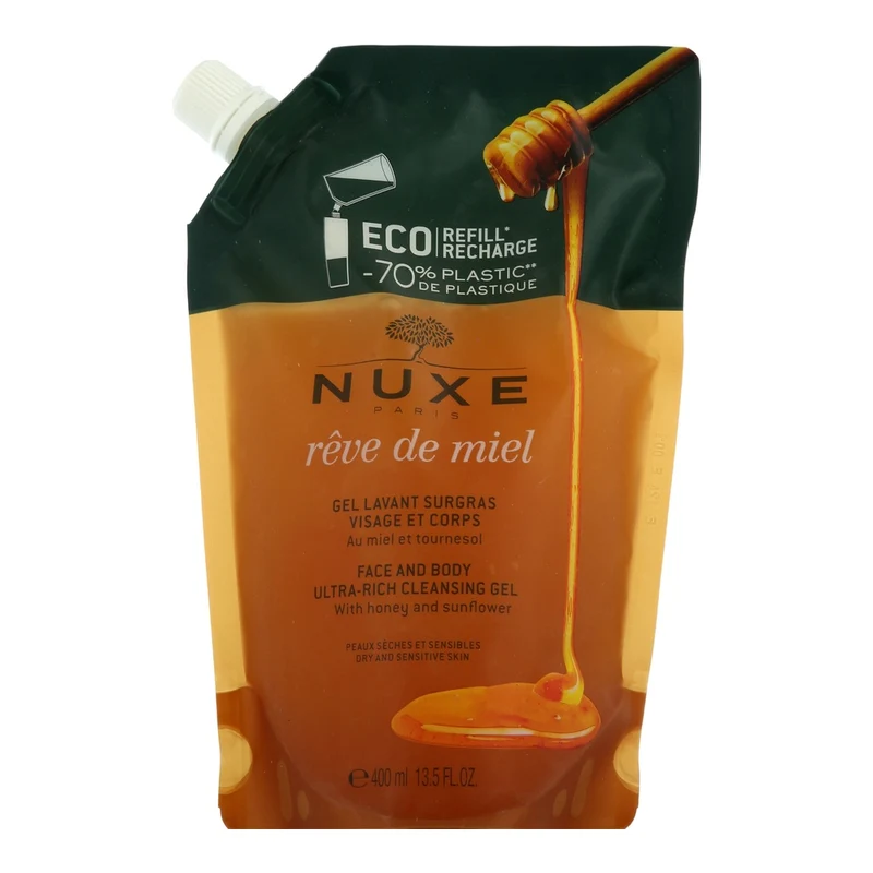 Nuxe Rêve de Miel Gel Lavant Surgras Visage et Corps Recharge
