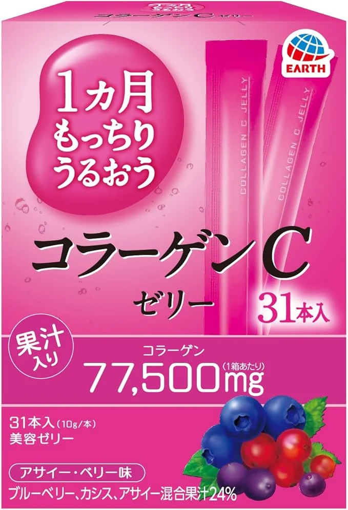 Earth - 1 Month Motchiri Uruou Collagen C Jelly 31 Sticks