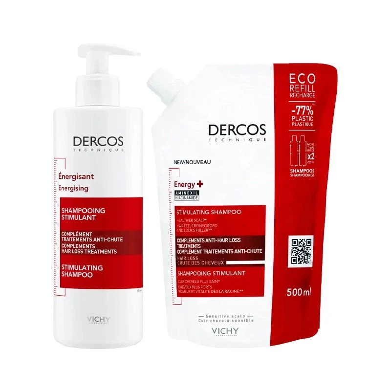 Dercos Stimulating Shampoo (Pack 400ml + Refill 400ml)
