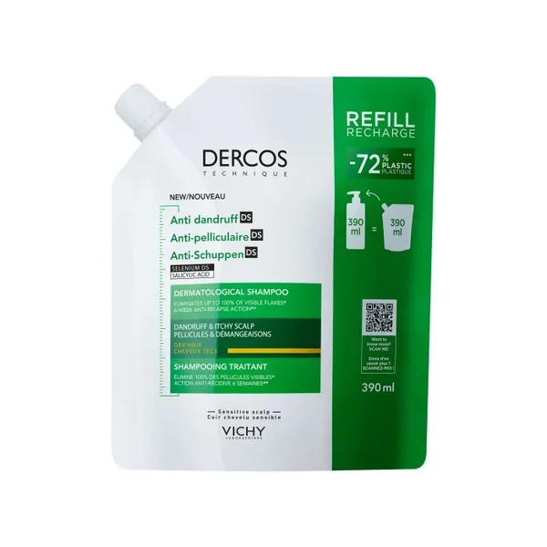 Dercos Antidandruff Dry Dandruff Shampoo_ Refill 390Ml