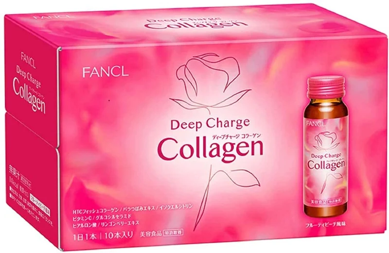 FANCL Deep Charge Collagen Drink 10 Bottles Skin Revitalizing Supplement