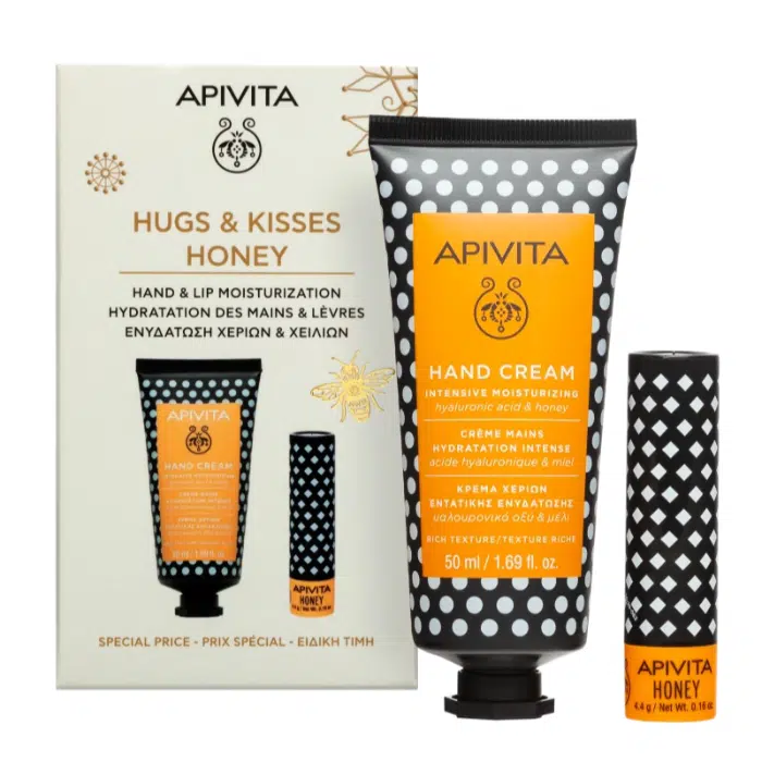 Apivita Gift Set Hugs and Kisses Hand Cream Honey 50ml + Stick Lab Honey 4.4g
