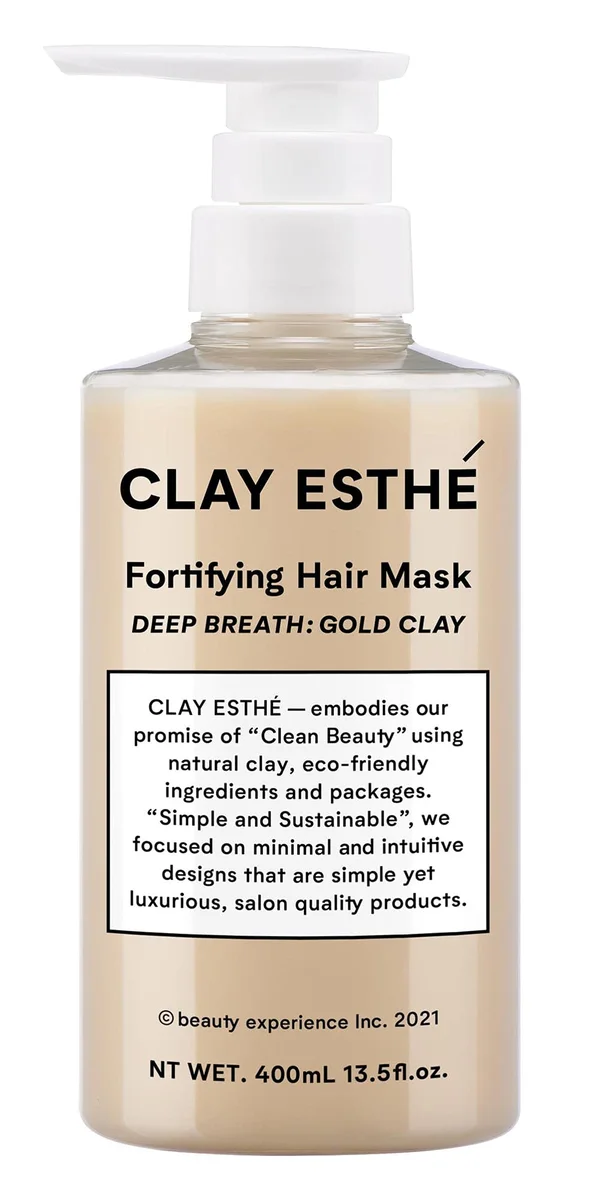 Clay Esthe Fortifying Hair Mask with Gold Clay 400ml for Stronger Hair