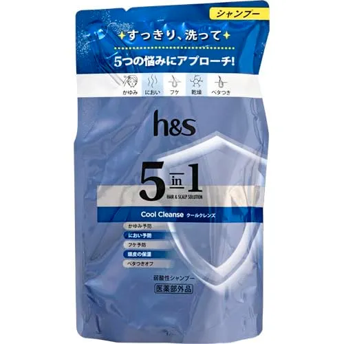 H&S 5 in 1 Hair Scalp Solution Shampoo 290G Refill Cool Cleanse