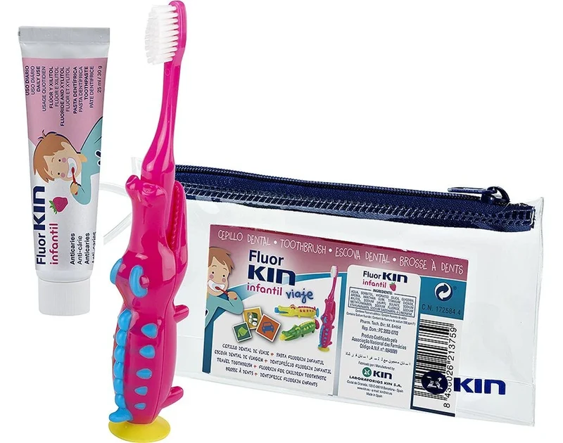 Kin Fluor Children's Travel Strawberry Toothpaste + Toothbrush
