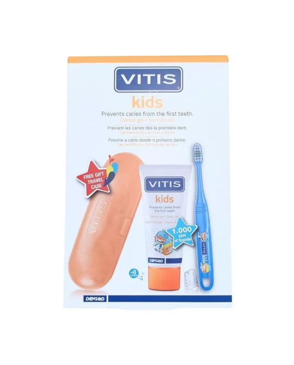 Vitis Kids Toothbrush + Toothpaste - 50ml + Free Case