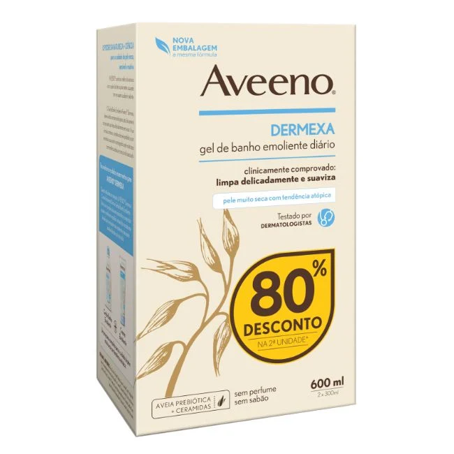 Aveeno Dermexa Emollient Bath Gel - 300ml (Duo -80% Discount)