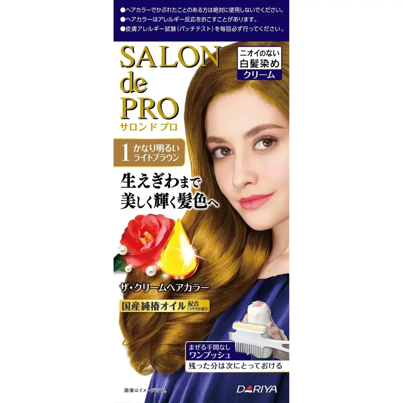 Salon De Pro Very Light Brown Gray Hair Dye Odorless Cream Fragrance-Free 1 Unit