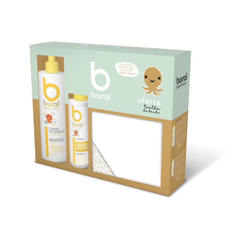 Barral Babyprotect Bath Cream - 500ml + Shampoo - 200ml + Towel Offer