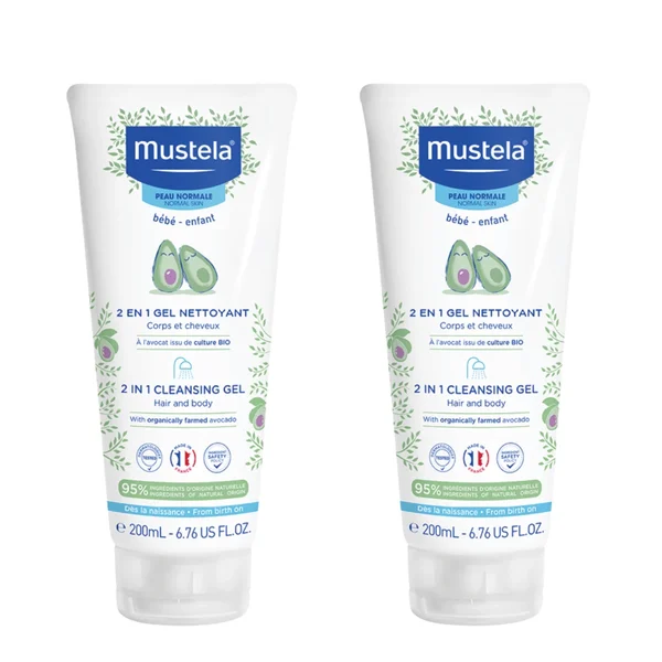 Mustela 2-in-1 Baby Hair & Body – 200 mL (Double Pack)