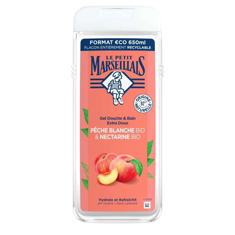 Le Petit Marseillais Shower/Bath Peach/Nectarine - 650ml