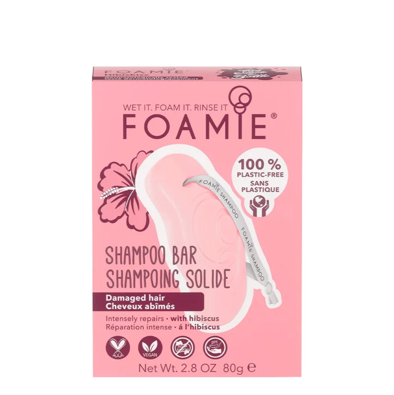 Foamie Solid Hibiscus Shampoo Damaged Hair - 80g