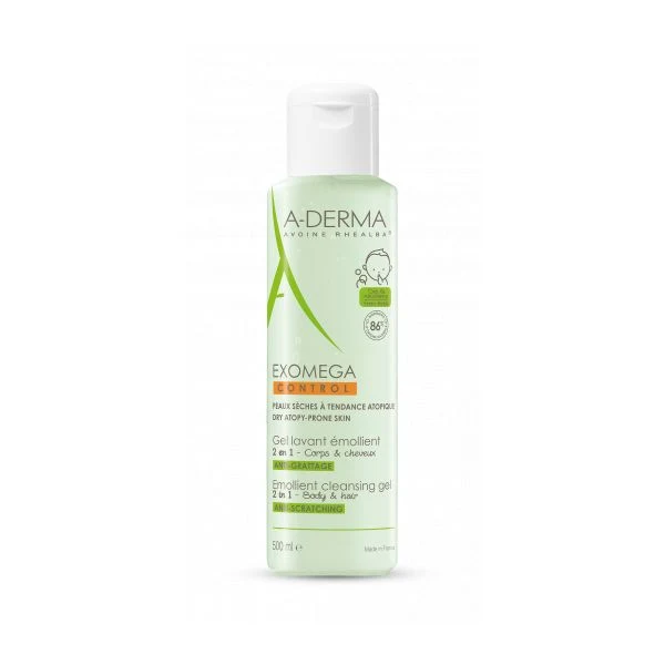 A-Derma Exomega Control Emollient Foaming Gel Body/Face - 500 ml