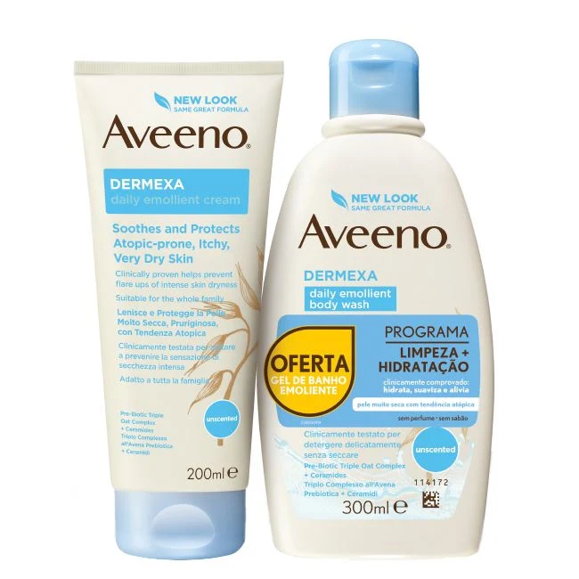 Aveeno Dermexa Emollient Cream - 200ml + Bath Gel Offer -300ml