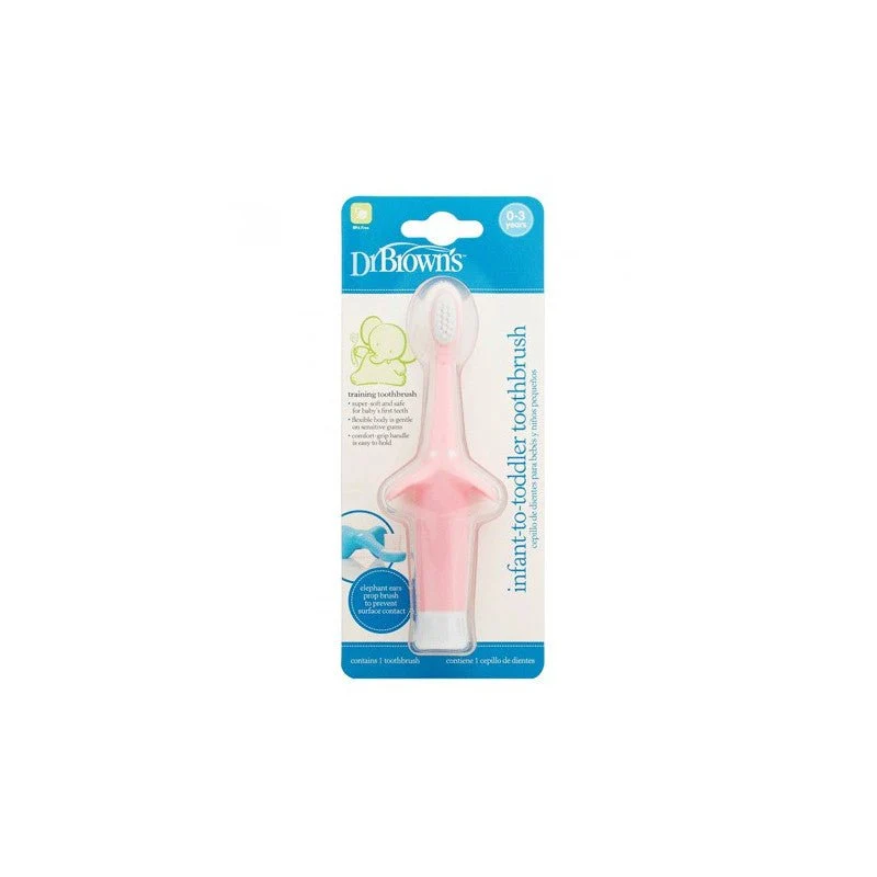 Dr Browns Elephant Toothbrush_ 0-3 Years_ Pink