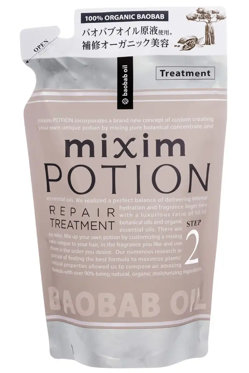 Mixim Potion Ex Repair Treatment Refill for Damaged Hair with Organic Ingredients 350g