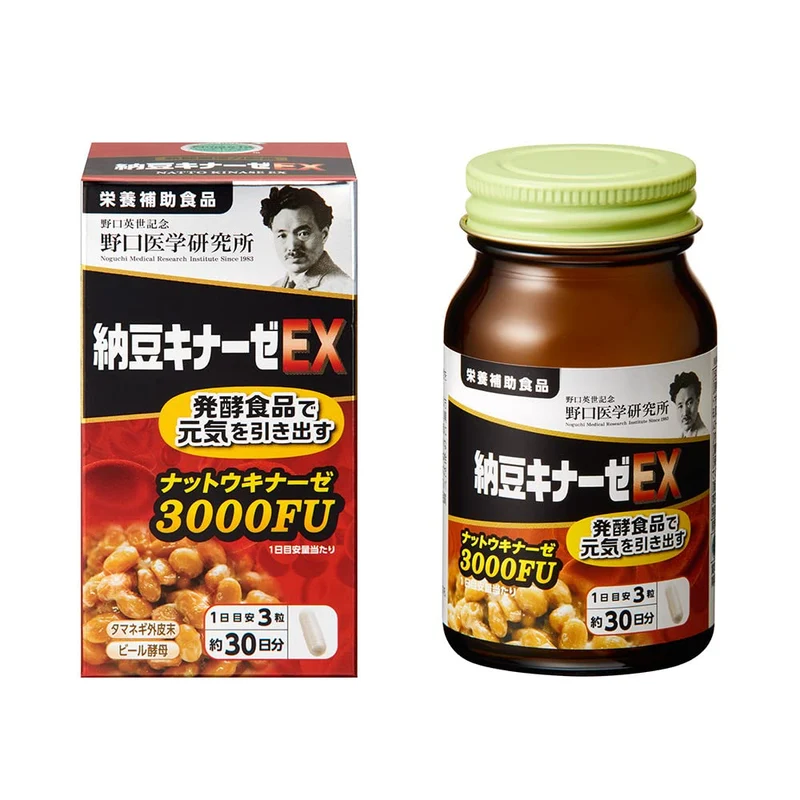 Noguchi Medical Research Institute Nattokinase Ex Supplement 3000Fu 90 Tablets